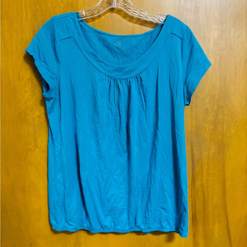 ANN TAYLOR LOFT, Women's Blue Top, Size Large